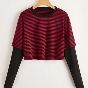 Long sleeve stripped top